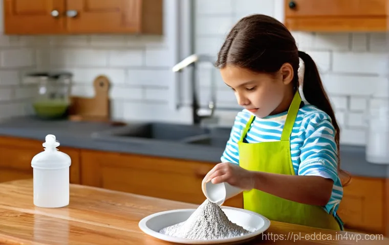 체험 기반 교육과 STEM 교육의 연결 - **Prompt:** A curious 8-year-old girl with bright, focused eyes, wearing a clean apron over her casu...