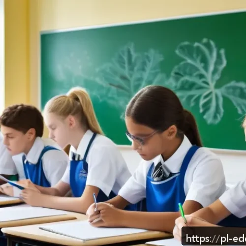 Home 31 체험 기반 교육에서의 교육자 역할 모색 - A modern classroom scene in Poland featuring a diverse group of teenage students engaged in a hands-...
